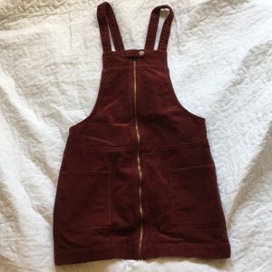 corduroy maroon overall skirt